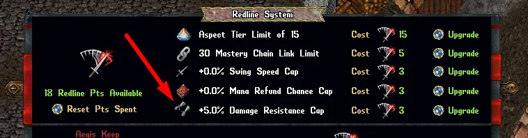 redlinesystem upgradedamageresistancecap